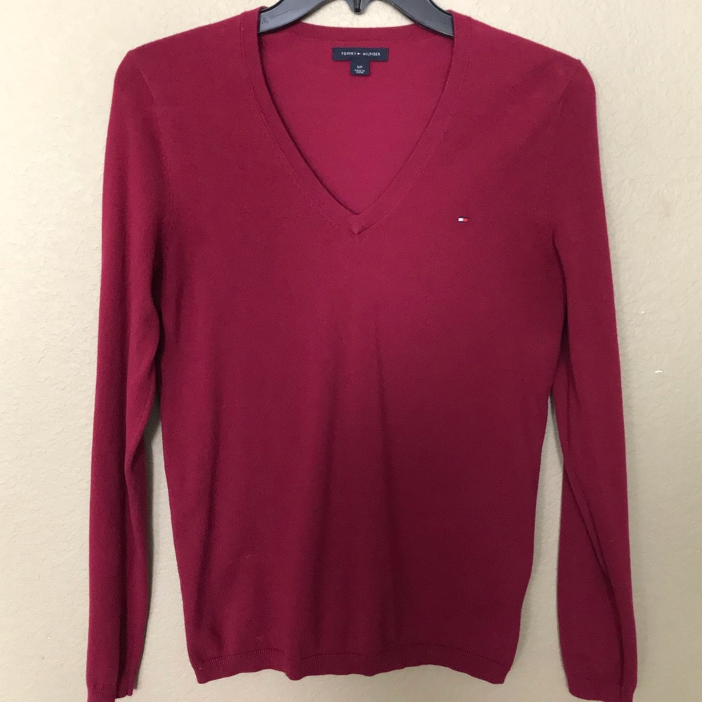 Women’s Tommy Hilfiger V-Neck Logo Sweater
